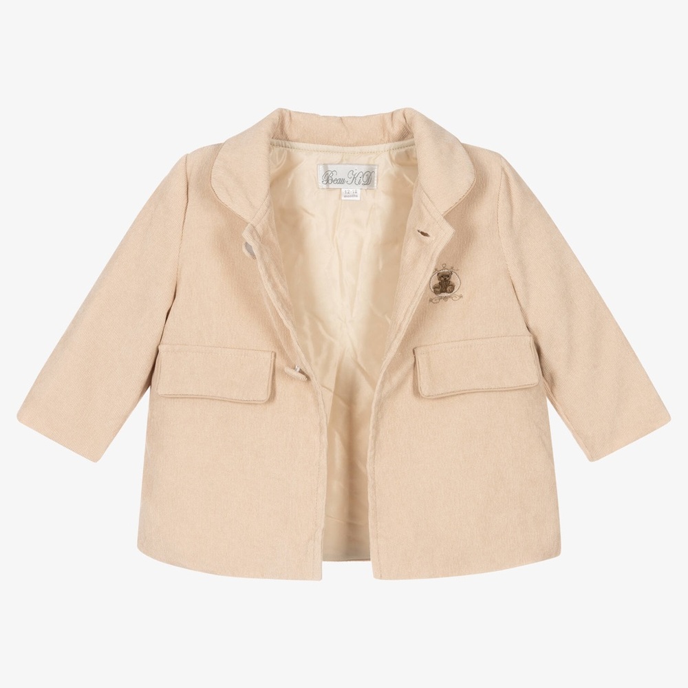 Beau Kid Beige Corduroy Coat